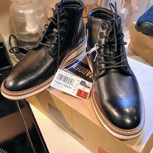 Steve Madden Black Leather Men's Boots